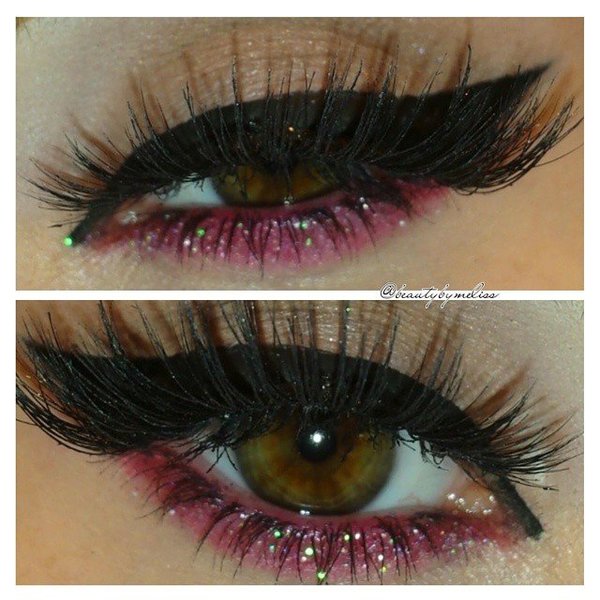 red glitter eyeshadow