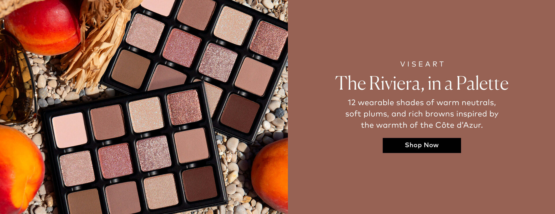 Sweep on honeyed neutrals, soft plums, and rich browns for looks that feel sunlit—even when you’re nowhere near the sea. Shop the Viseart Bon Bon Praline Lumière Étendu at Beautylish.com