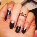 Black and Gold nails