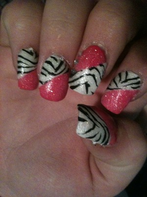 Pink Zebra nails