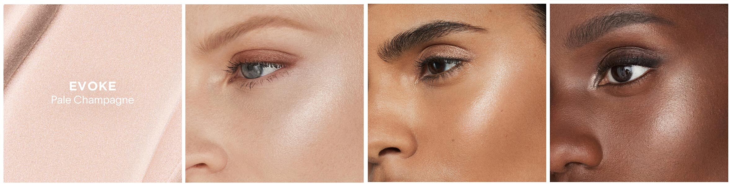Hourglass Unreal Liquid Highlighter in shade Evoke on models