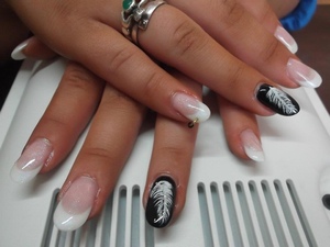I use crystal nails products for my work. If you would like a step by step let me know :)