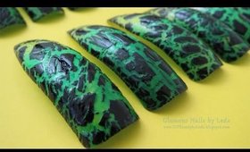 GNbL- Crackle Witch Nails with Green to Yellow Ombre