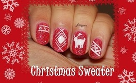 Christmas Sweater Nail Design (for short nails) - Day 4
