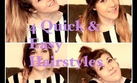 4 Quick & Easy Hairstyles | elliewoods