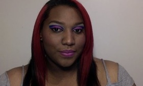 Blue Pink and Purple  Makeup Tutorial