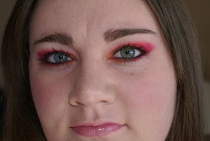 Another shot of the pink and orange look.