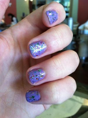 The glitter is Sephora by OPI Jewelry Top Coat in Spark-tacular!