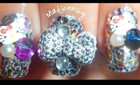 3D Cute Glitzy Nails! + OOTN / Diseño con glitter