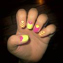 Neon Yellow and Purple Nails