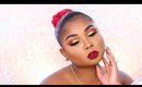 Yellow Glitter eyes and red lip - Makeup tutorial - Queenii Rozenblad