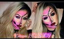 Catrina LUZ NEON  / Neon Half Sugar Skull Makeup Tutorial Halloween  | auroramakeup