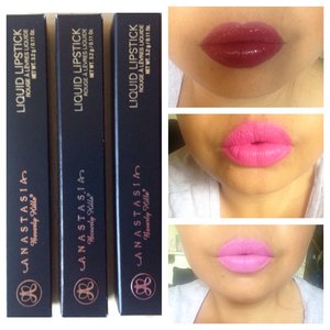 Top right lips- Anastasia Beverly Hills
in shade 'craft'
Middle right- Anastasia Beverly Hills in shade "Part Pink"
Bottom right- Anastasia Beverly Hills in shade "unicorn" 