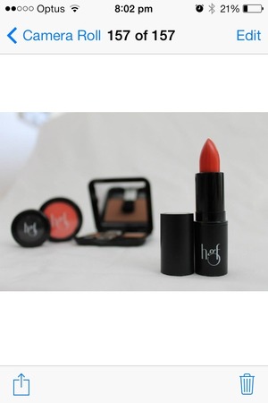 Product from the upcoming cosmetics brand His Girl Friday Cosmetics! Mega Matte lipsticks offer opaque coverage in four mega watt colours! This creamy formula will glide on easily and leave you with the perfect matte finish without feeling dry! Colour shown: Persimmon 