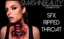 Ripped throat sfx makeup tutorial Halloween 2015