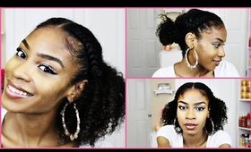 Half up Half Down Natural Hair Cornrows Hairstyle