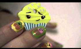 How to : Cupcake nails with different facial expressions