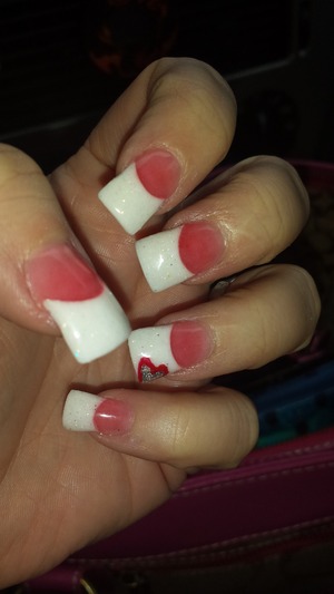 A little flare French manicure with heart