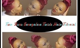 Two Buns Senegalese Twist | Hair Tutorial