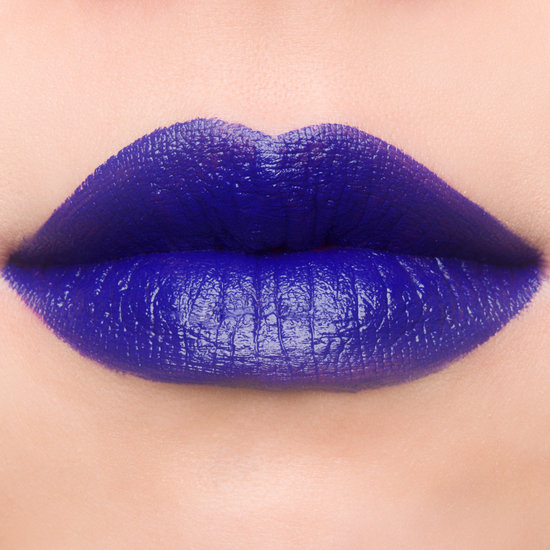 blue matte lipstick