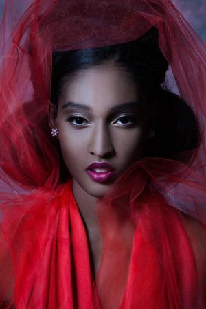 Lots and lots of red fabric with photographer Albany Katz. Hair by RachelBeauty.