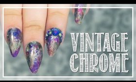 Vintage Chrome nail art + swatches ft. Whats Up Nails