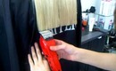 cutting long blond hair whit a clipper