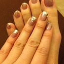Gold glitter with taupe