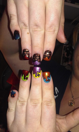 just some nail art not a fully original design but it is my take on a fun design!! 
