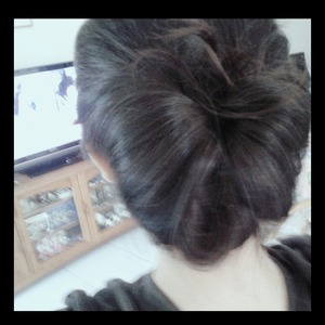 I just make my own bun .I really dunno how i make this bun beautifully.If u want tutorial this bun, just comment below.