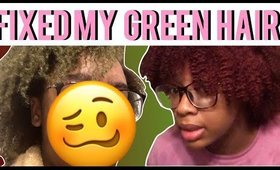 So my hair was green ... decided to dye it Burgundy | Tommie Marie