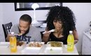 Jamaican Food MUKBANG w/ My Husband | Achsah's | Kissyface454