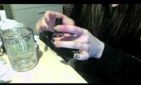 Black and green water marble