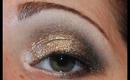 New Year Golden Glitter Eye Makeup Tutorial