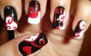 Oriental Swirls and Hearts - My 1st entry to VxHONEYxV8 Elegant Nail Art Subbie contest - Level 1