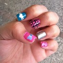 nails fashion design pink & blue 