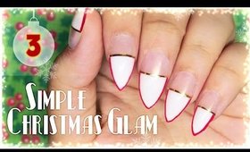 3. Simple Christmas Glam nail art | Advent Calendar 2016