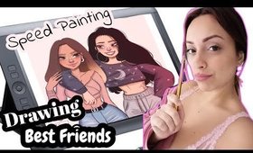 DRAWING BEST FRIENDS 👭💕  Speed Painting with Wacom Tablet 😘
