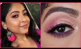 #9DAYSOFMAKEUP | PINK & Gold Simple Eyemakeup For Navratri/Weddings/Indian Festivals Stacey Castanha