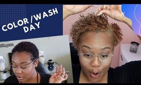 Wash Day! How i color my natural hair BLONDE! BLACK GIRL BLONDE! FAST HAIR GROWTH!