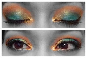 Also with Urban Decay's electric palette.