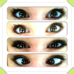 My brown eyes. Eyeliner and mascara. 
