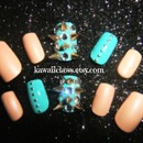 Turquoise and nude Spike & Studded 