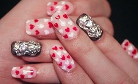 Beginner heart pattern nail art (no stamping)