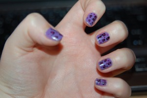 Purple leopard nail art. Blog post about this here: http://therumourmusings.blogspot.com/2011/06/nails-of-day_27.html