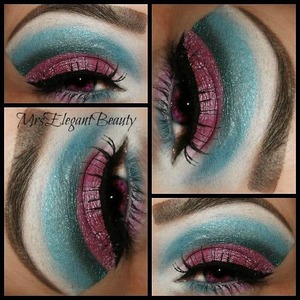 Sugarpill Cosmetics Magentric & Birthday Girl on Lid
Mon Ennui Cosmetics Show Girl in crease.
Candii Blossom Cosmetics Fluff as a highlight.