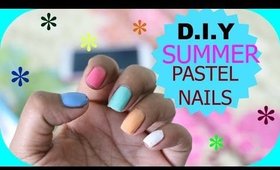 Summer Pastel nails DIY Manicure Tutorial For Beginners SuperPrincessjo