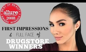 FULL FACE OF DRUGSTORE ALLURE BEST OF BEAUTY WINNERS 2018 | FIRST IMPRESSIONS | REVIEW | XENA KAI