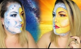 Halloween Tutorial : Half Moon Half Sun Makeup ( arabikqueen )