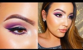 New Years Eve Makeup Tutorial | Purple & Ombre Glitter liner